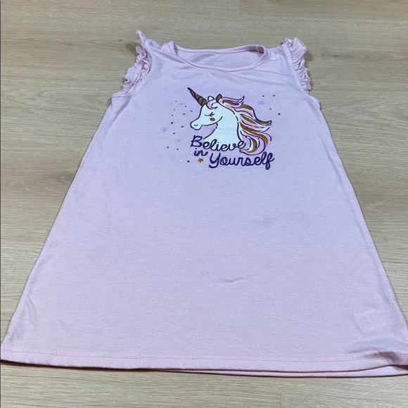 Laura Ashley Pink Unicorn Sleeveless Girl’s 6 Nightgown - Picture 6 of 7